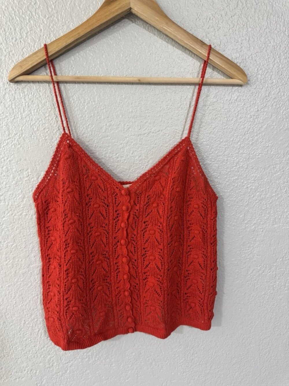 Sézane Francisco Knit Tank Top Red Medium - Picture 3 of 9
